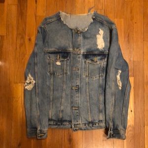 Customs No Collar Jean Jacket